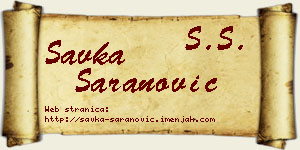 Savka Šaranović vizit kartica